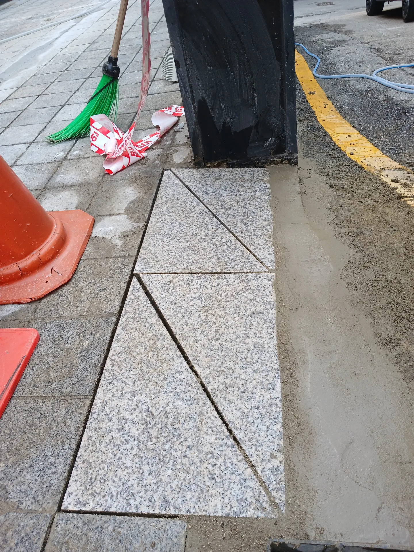 청담동 빌딩 대리석 복원 대리석 파손 보수 시공 후